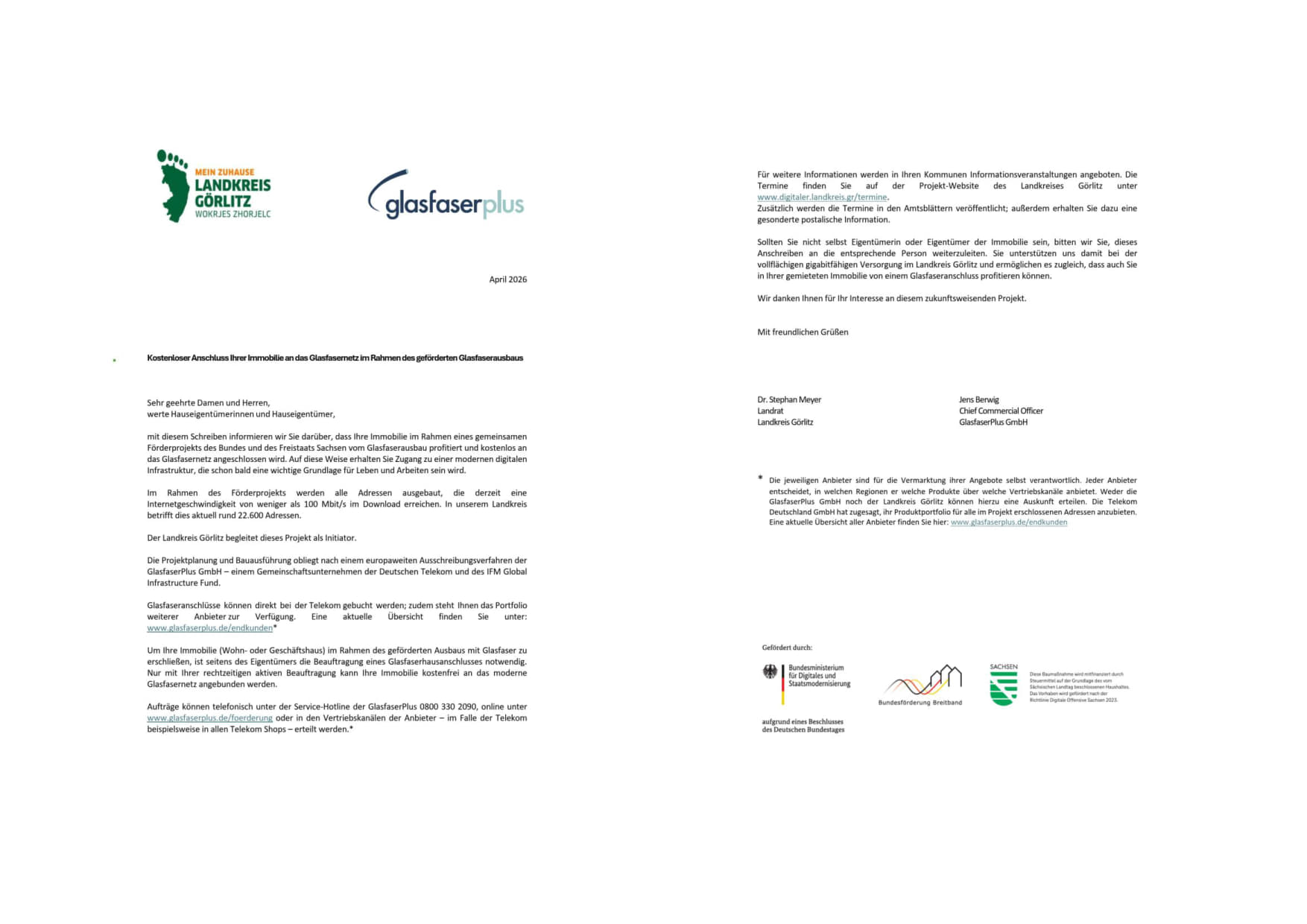 Informationsschreiben werden an rund 22.600 Adressen im Kreisgebiet versendet